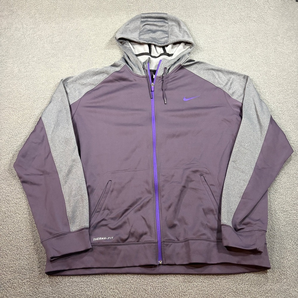 Nike Zip Hoodie Mens 3XL Purple Therma-Fit Elite Basketball Jacket 645087-570